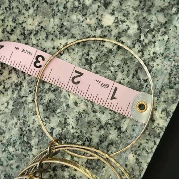 70s Vintage Brass Bangle Stack Unique Connected Forearm Ladder 2.7" Dia. OOAK 4" - Picture 8 of 9